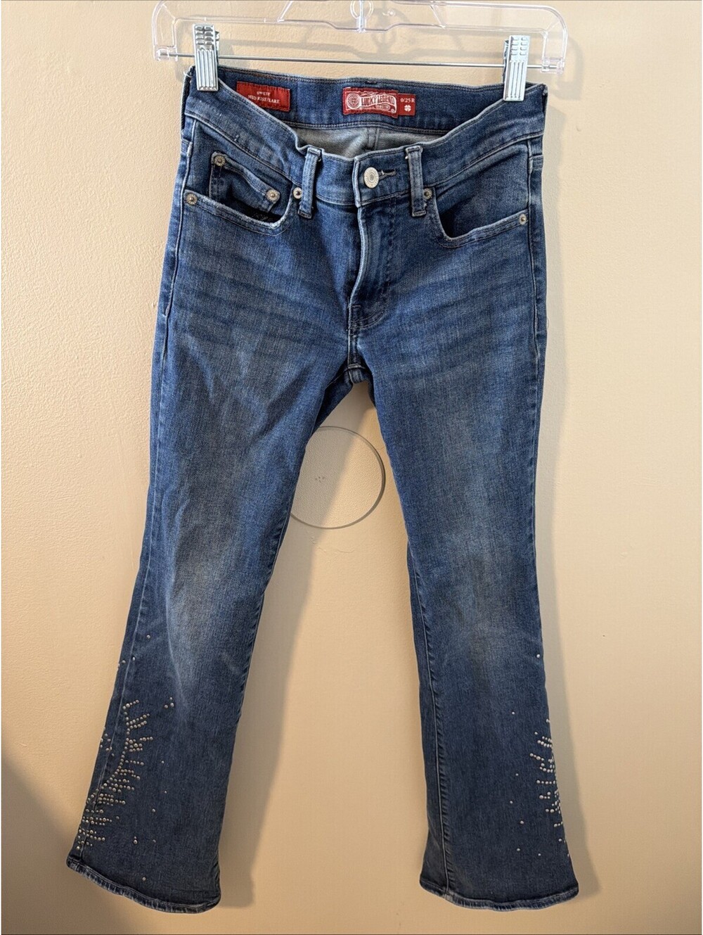 lucky brand mid rise flare jeans Woman’s Size 0/25R